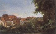 Jean Baptiste Camille  Corot The Colosseum View frome the Farnese Gardens oil painting artist
